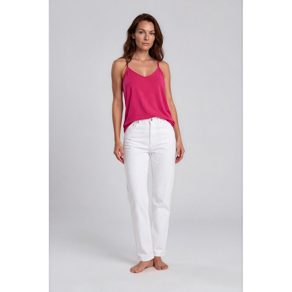 Zenana Reversible Cami Tank Top 1X Hot Pink Sleeveless Stretch NWT